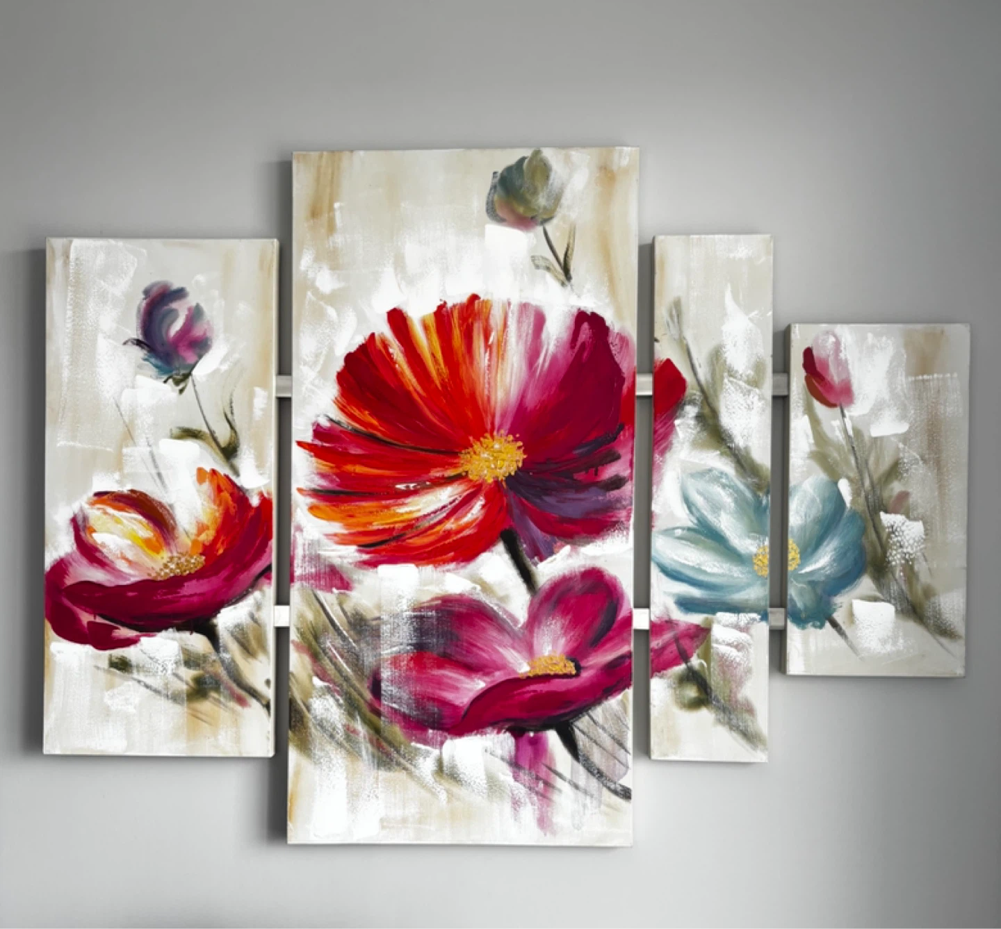 MOVE-OUT SALE — Large Framed Textured Floral Wall Art