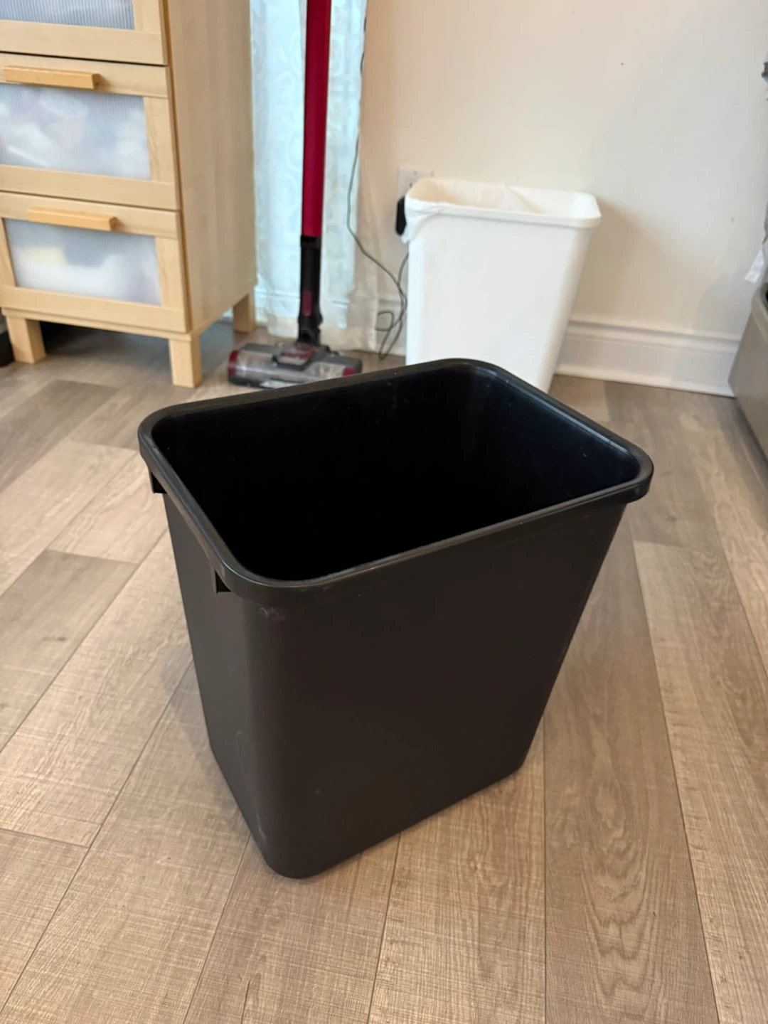 Black Plastic Waste Bin
