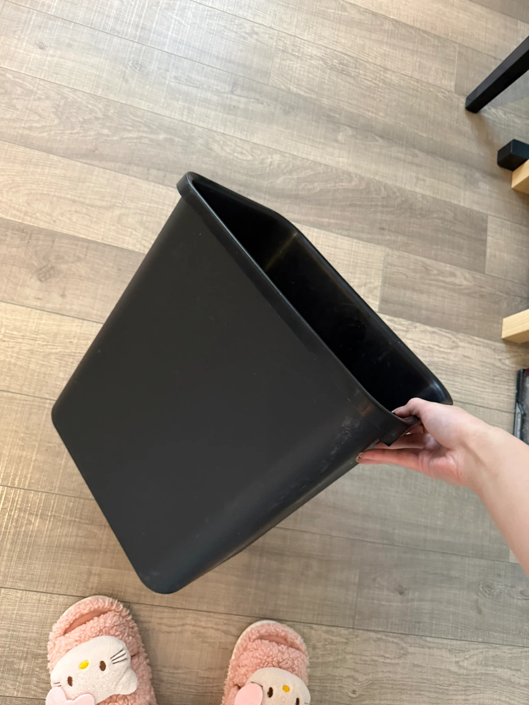 Black Plastic Waste Bin - photo 5