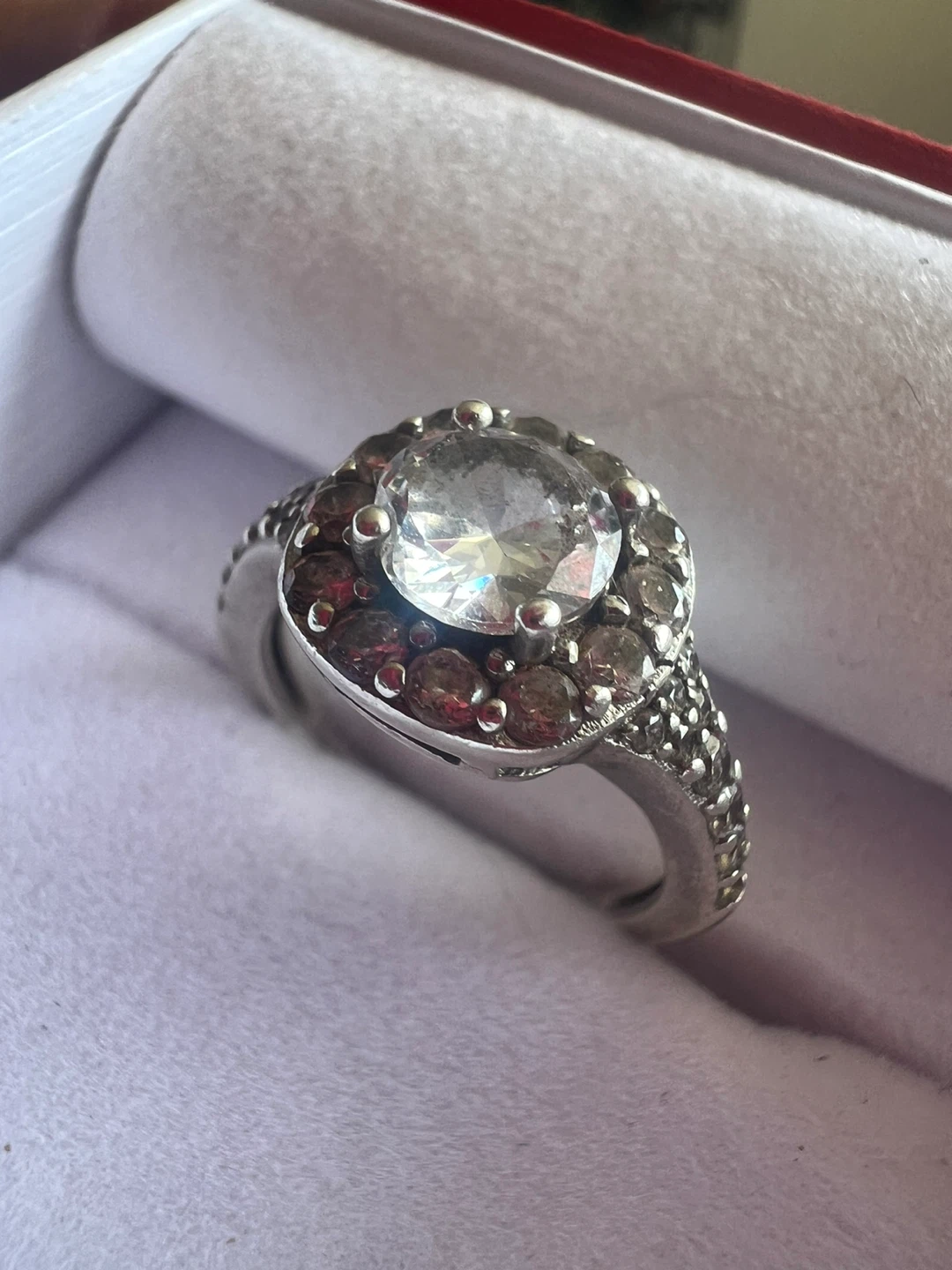 925 silver Sparkling Halo Ring