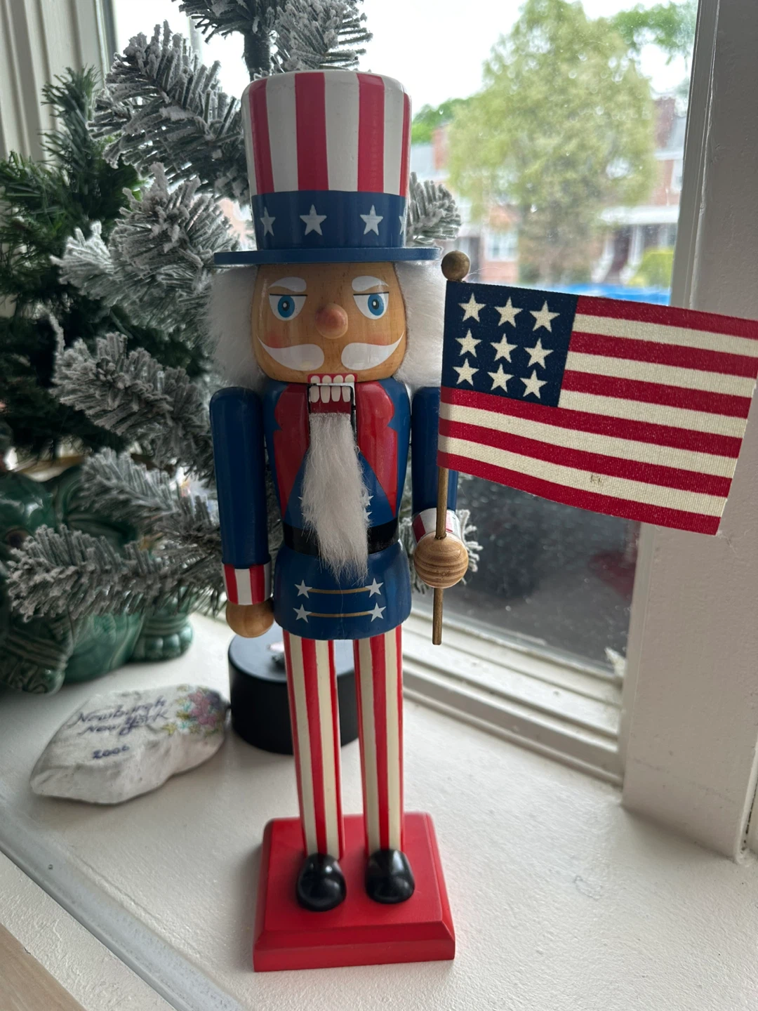 Uncle Sam Nutcracker with American Flag