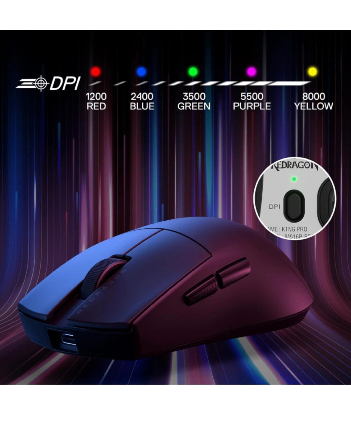 Redragon M916-WL Lite Wireless Gaming Mouse - photo 5