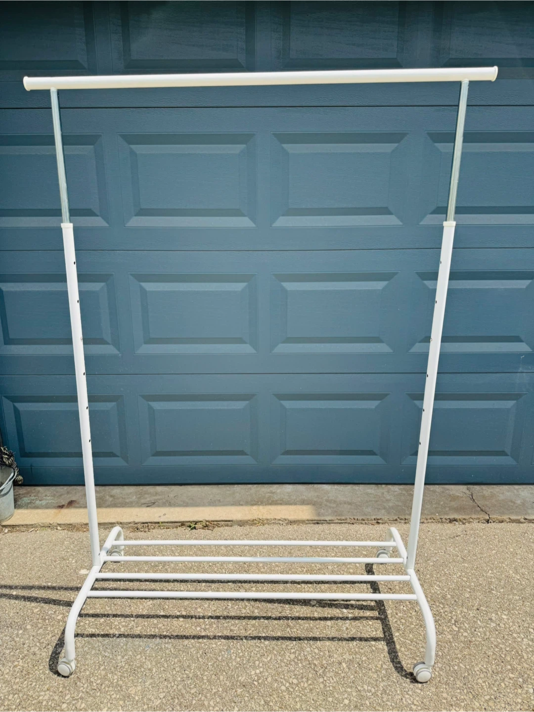 IKEA RIGGA Clothes Rack on Wheels - White