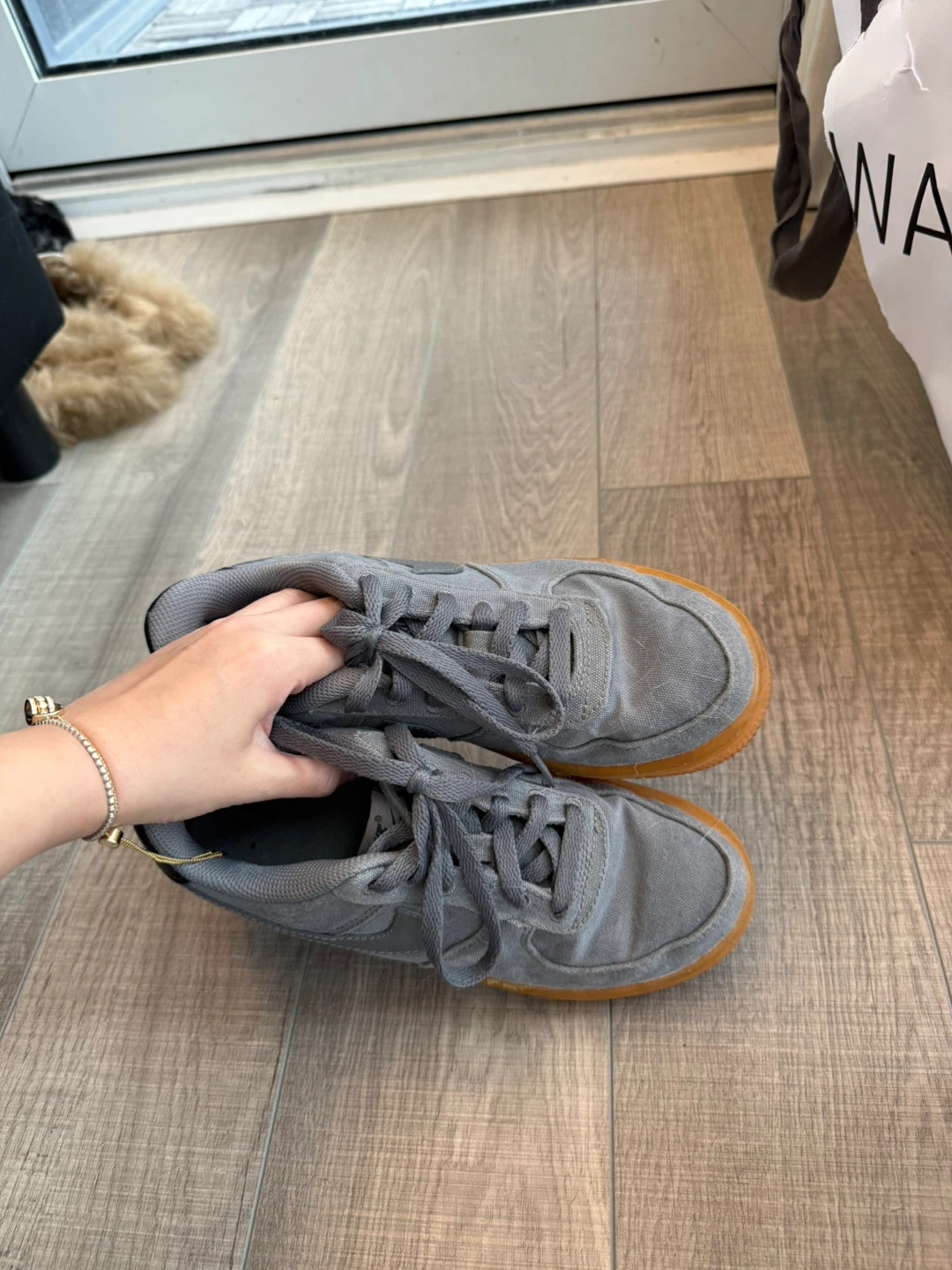 Nike Air Force 1 Grey Gum Sole Sneakers - photo 3
