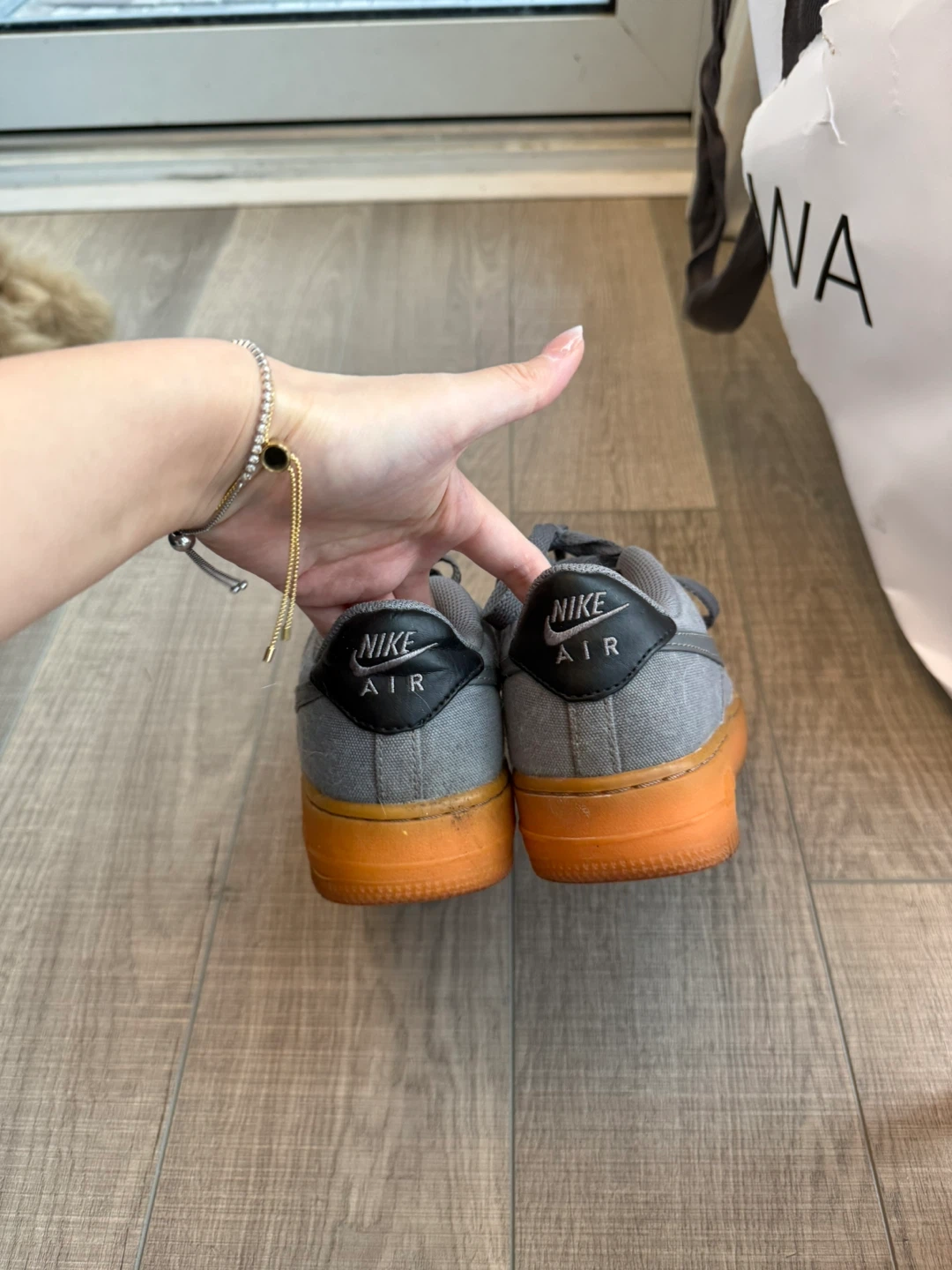 Nike Air Force 1 Grey Gum Sole Sneakers - photo 2