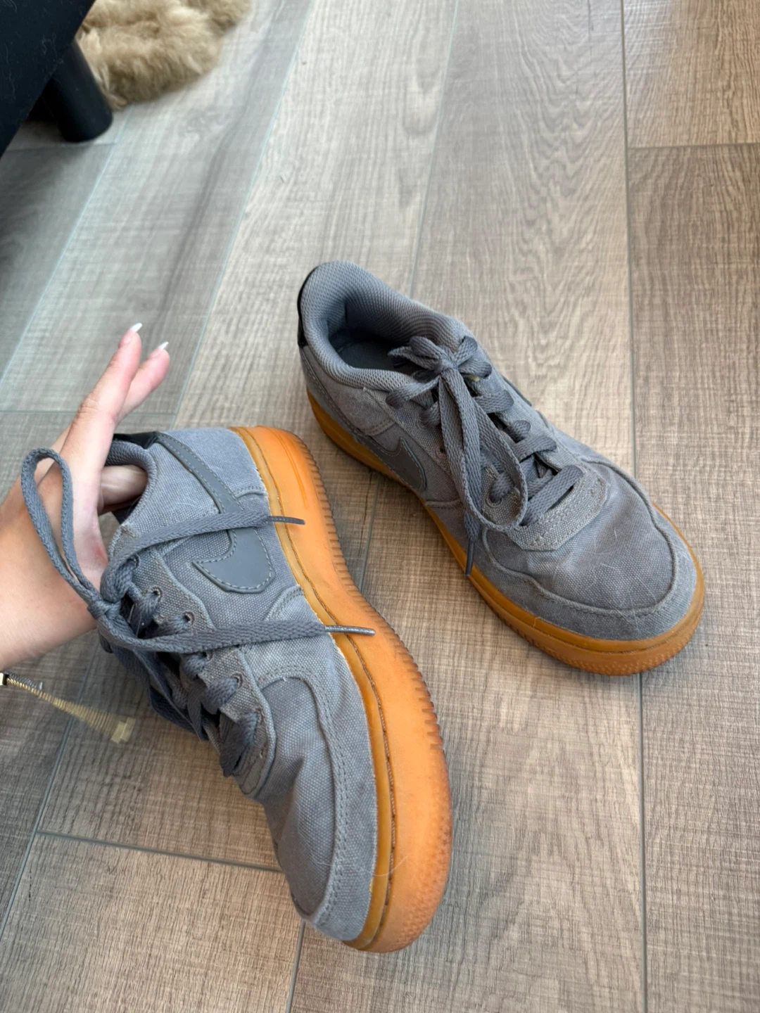 Nike Air Force 1 Grey Gum Sole Sneakers - photo 4