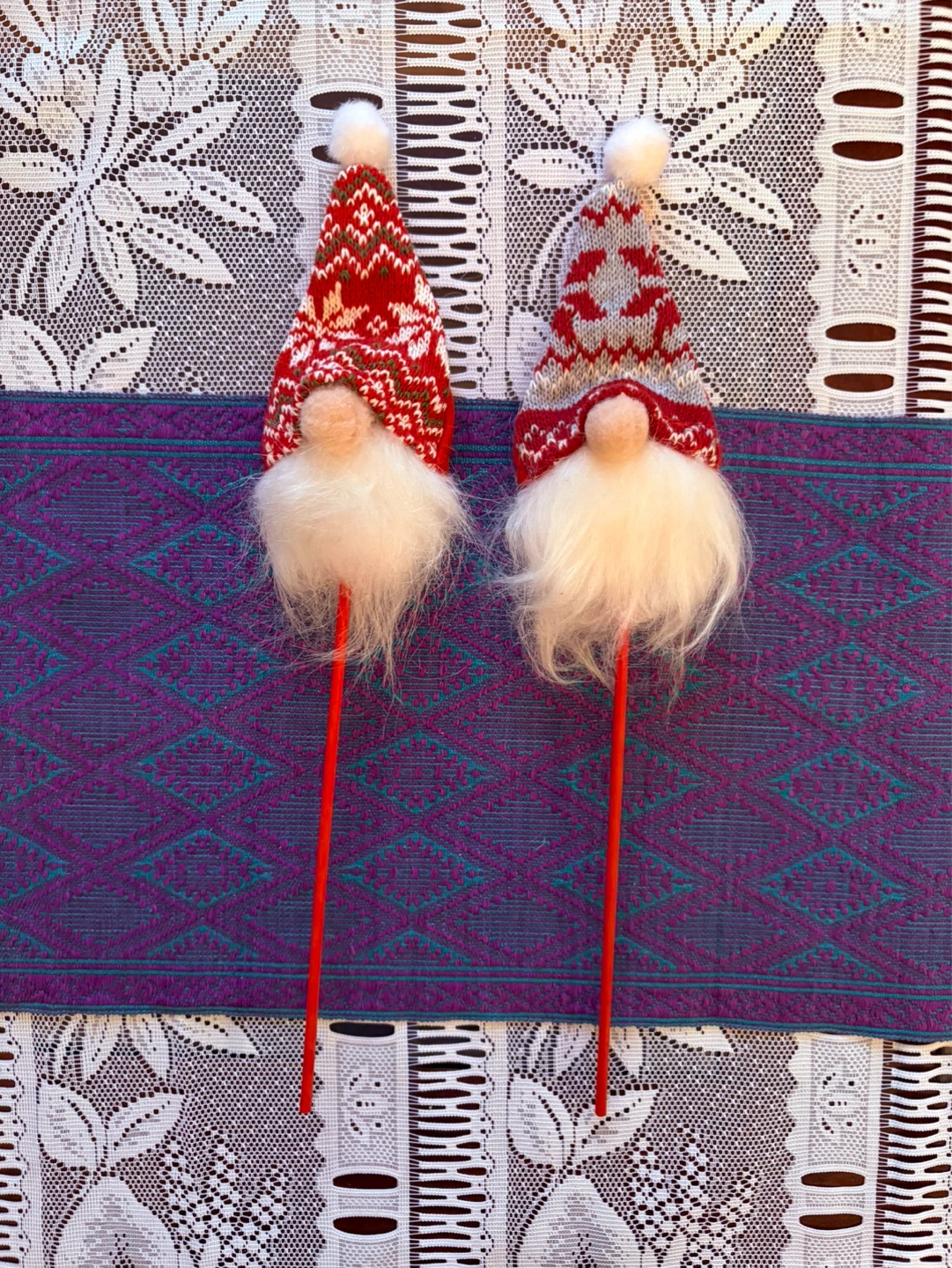 Christmas Gnomes Decorative Picks Set of 2