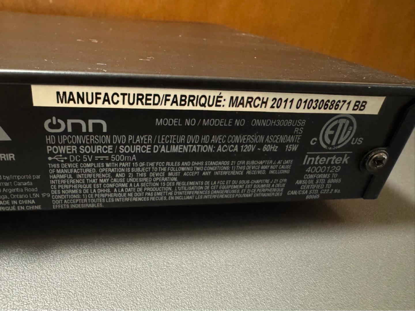 ONN HD Upconversion DVD Player - photo 3