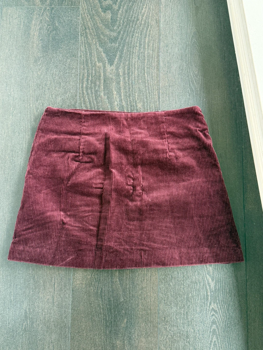 ZARA Corduroy Mini Skirt - Burgundy - Size S