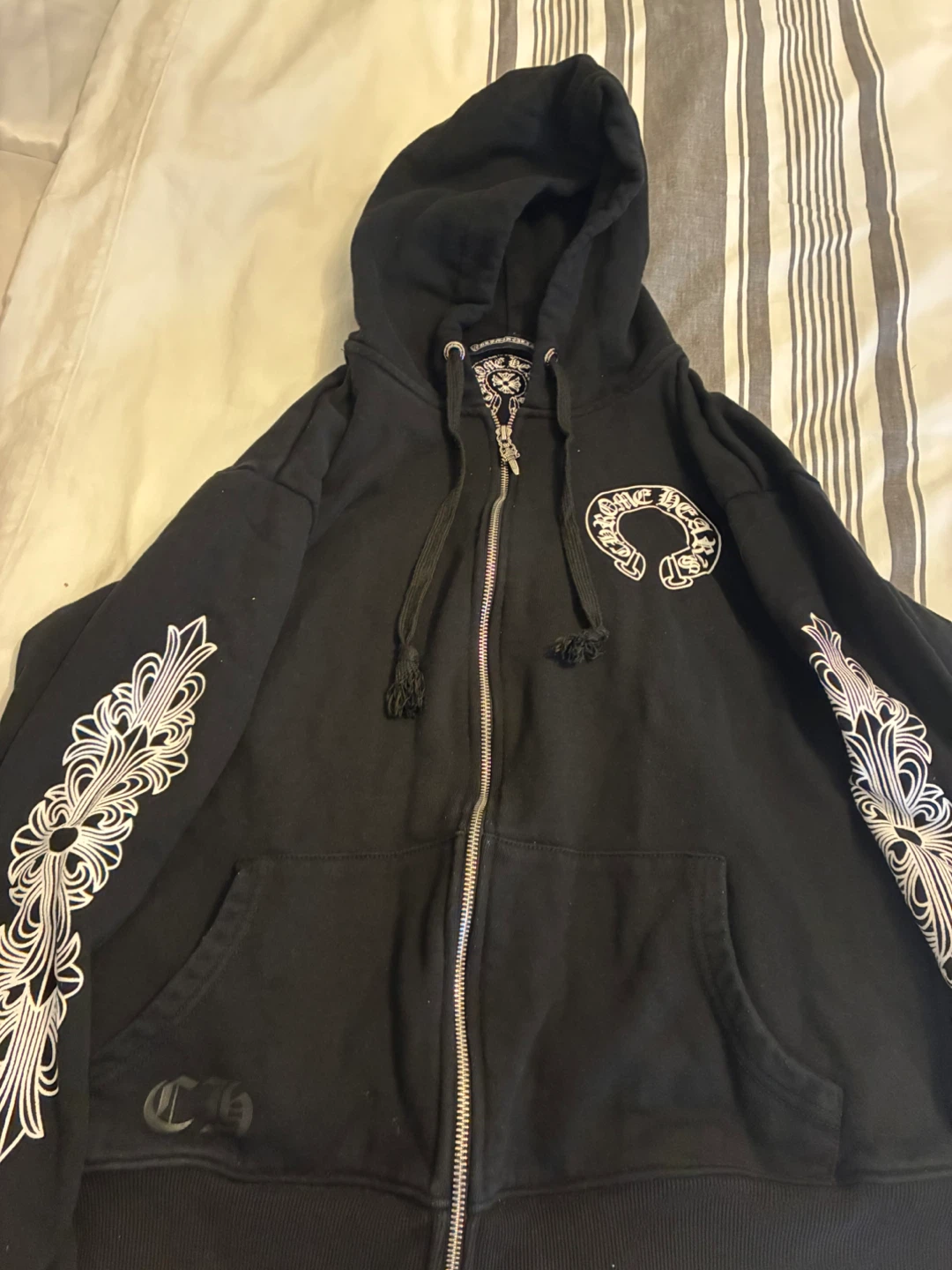Chrome Hearts Black Zip-Up Hoodie - photo 3