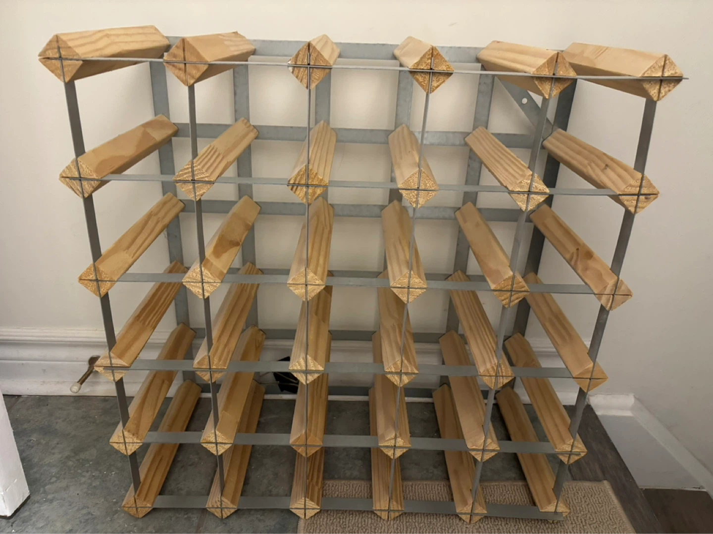 Wooden and Metal Wine Rack