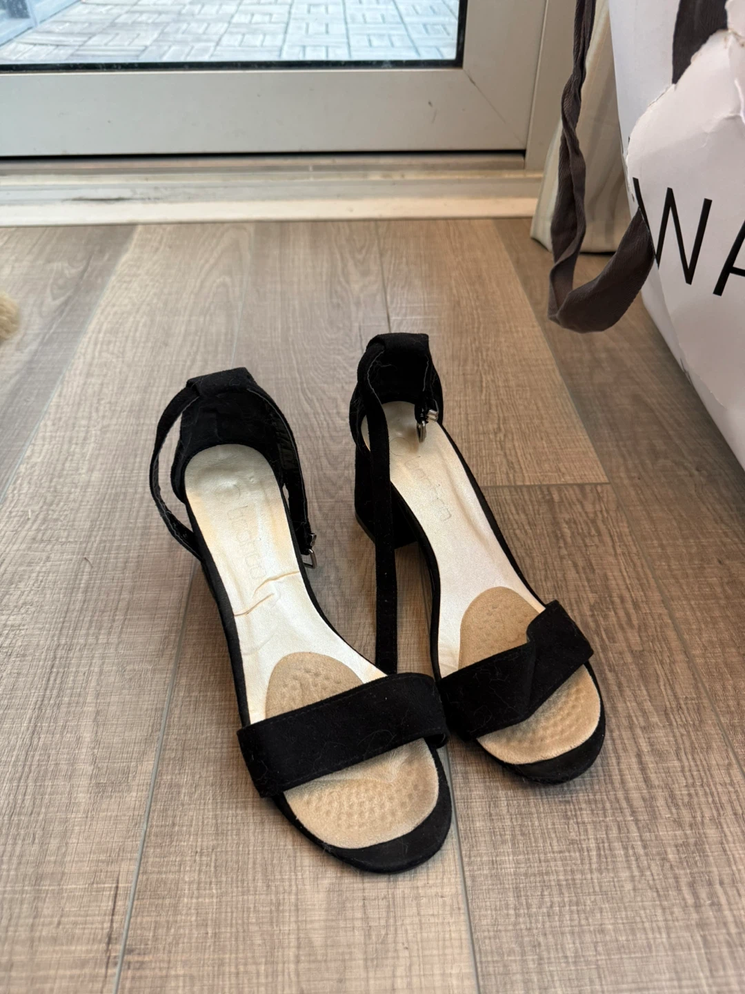 Black Suede Block Heel Sandals - photo 2