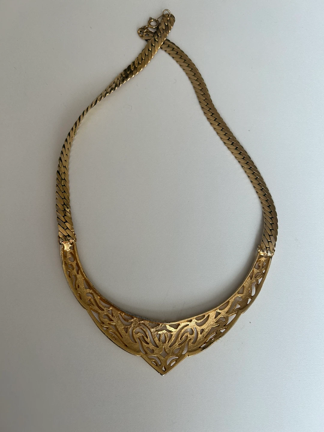 Gold Tone Filigree Statement Necklace - photo 2