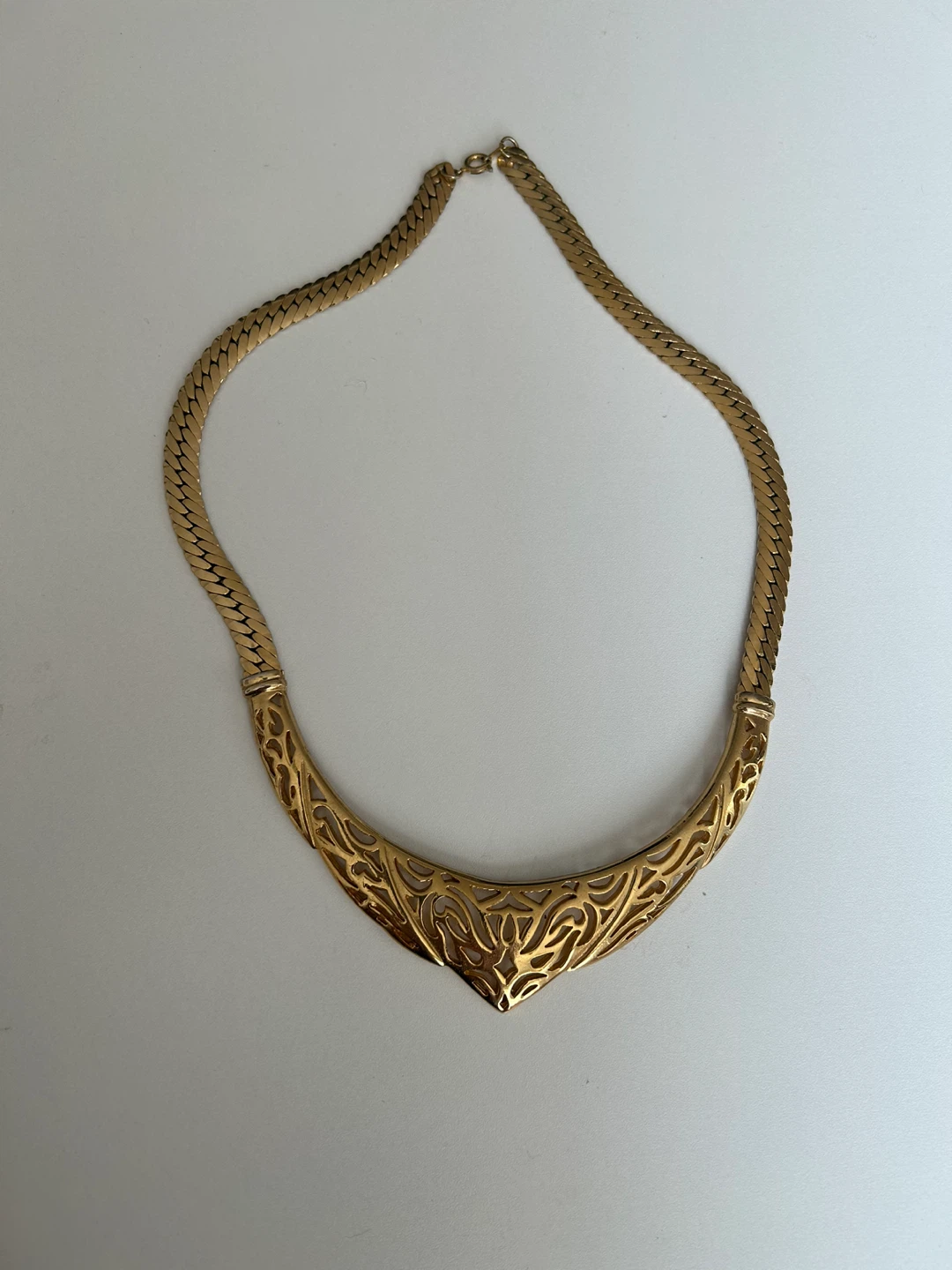 Gold Tone Filigree Statement Necklace - photo 3