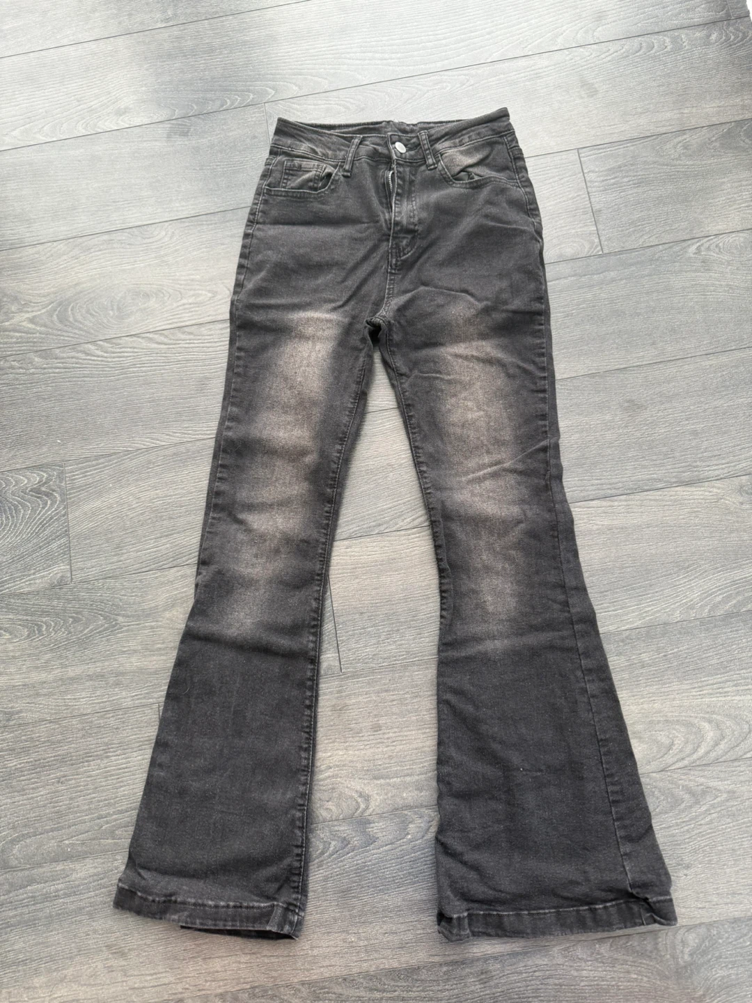 Women's long length Black Flare Jeans