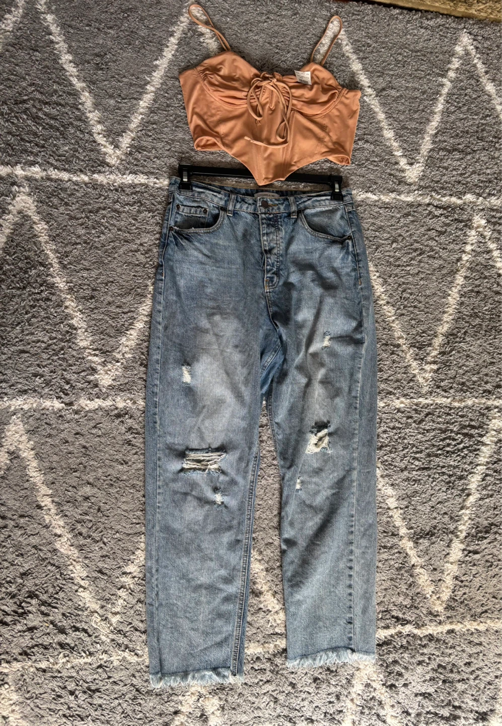 Orange Corset Top and O'Neill Jeans