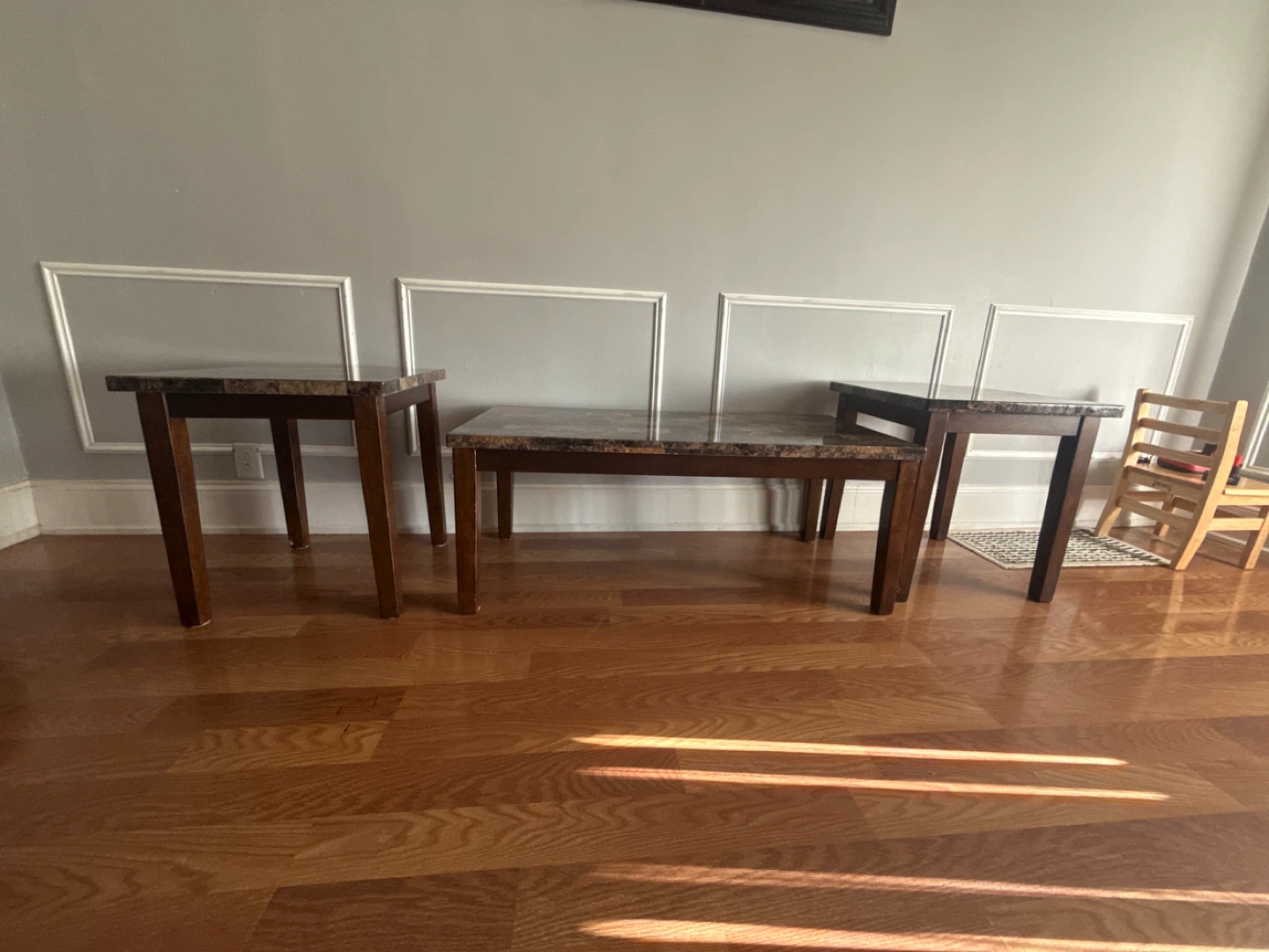 Marble Top Side Tables and Coffee Table Set