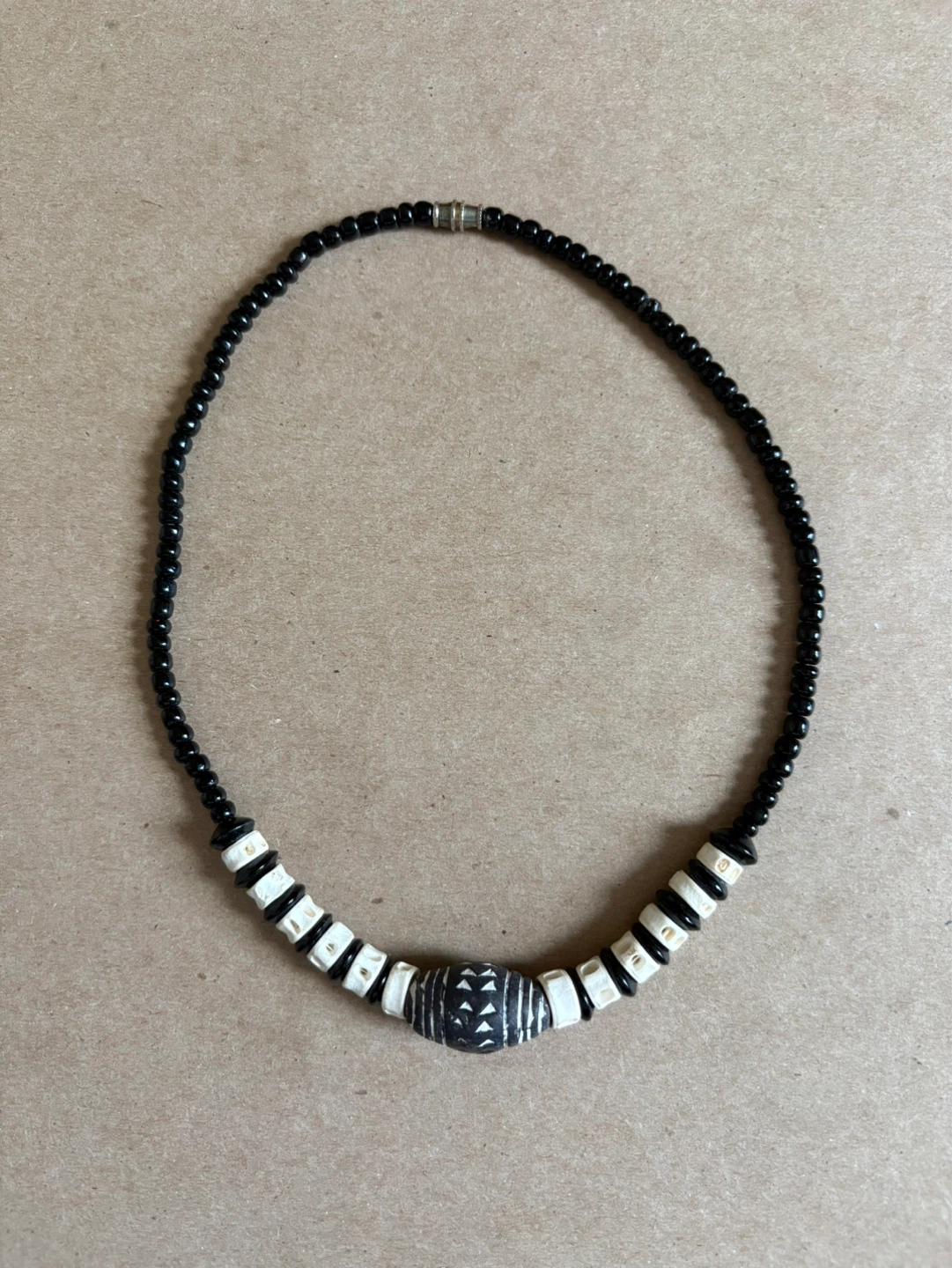 Black and White Beaded Necklace