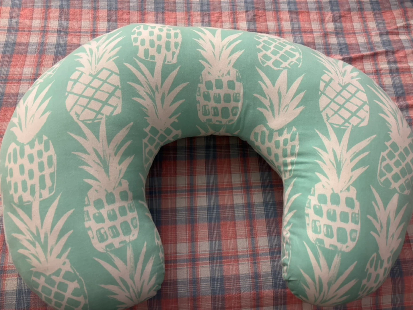 Nursing Pillow - Teal Pineapple Print