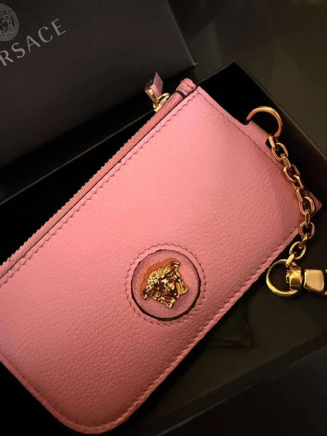 Versace Pink Leather Card Holder