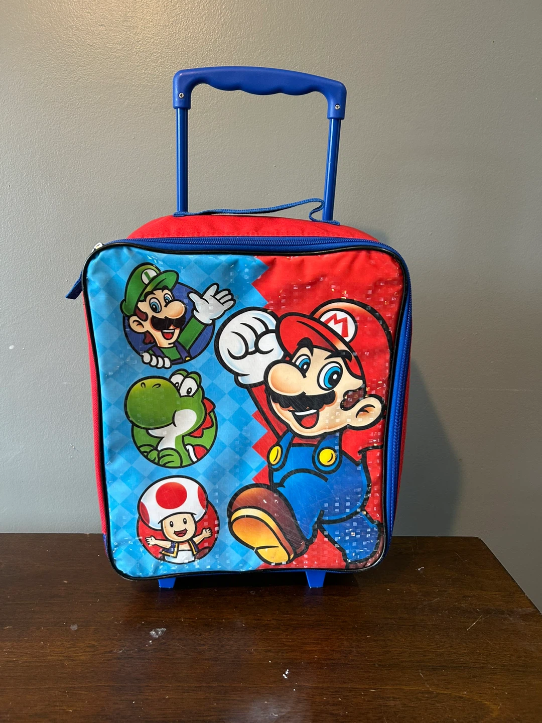 Kids Mario and Luigi Rolling Luggage Suitcase