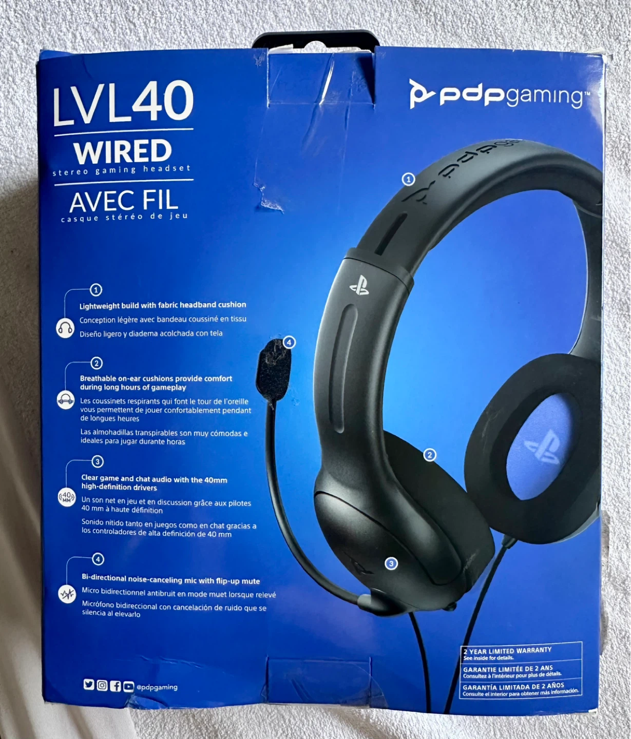 PDP LVL40 Wired Stereo Gaming Headset for PS4 - photo 2