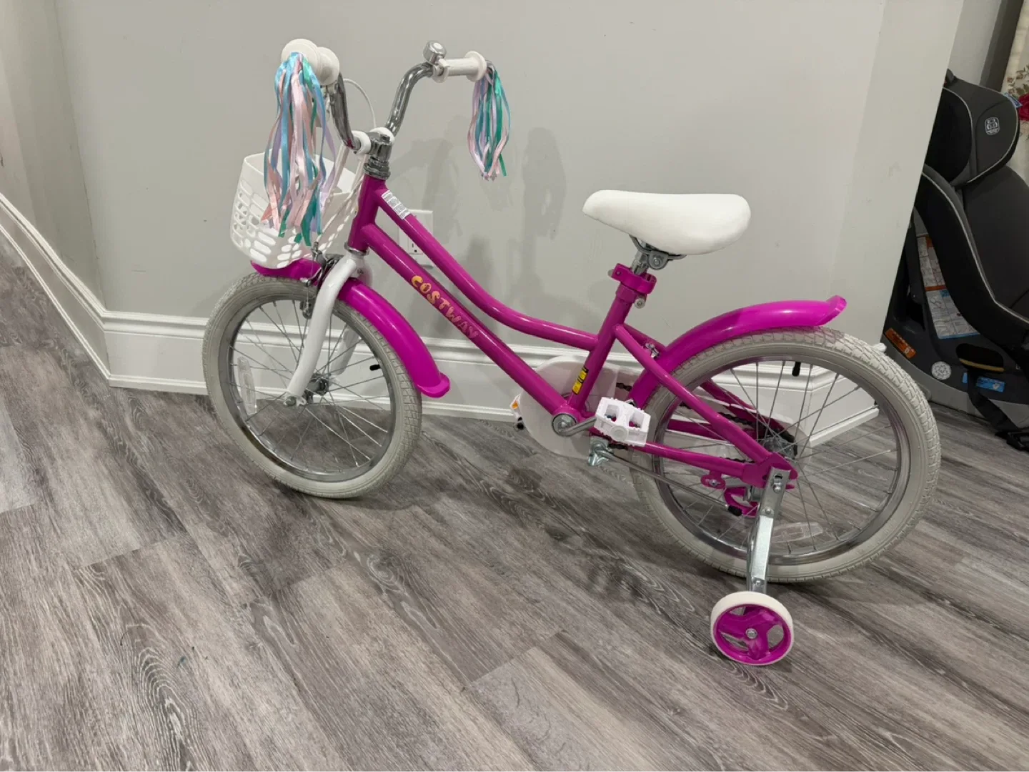 Kids Pink Coastway Bicycle with Training Wheels - photo 2