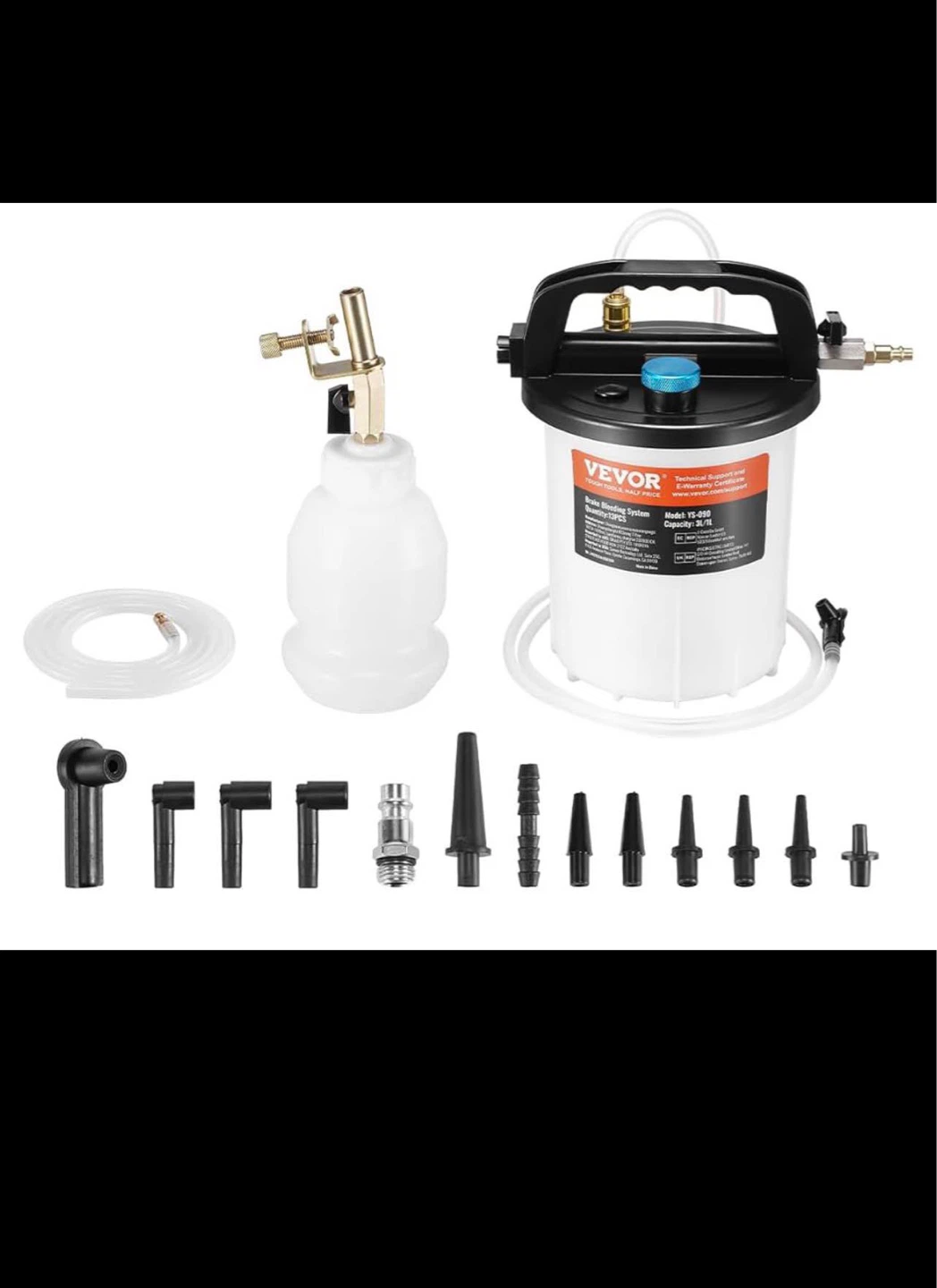 VEVOR 3L Brake Fluid Extractor with 1L Refilling Bottle