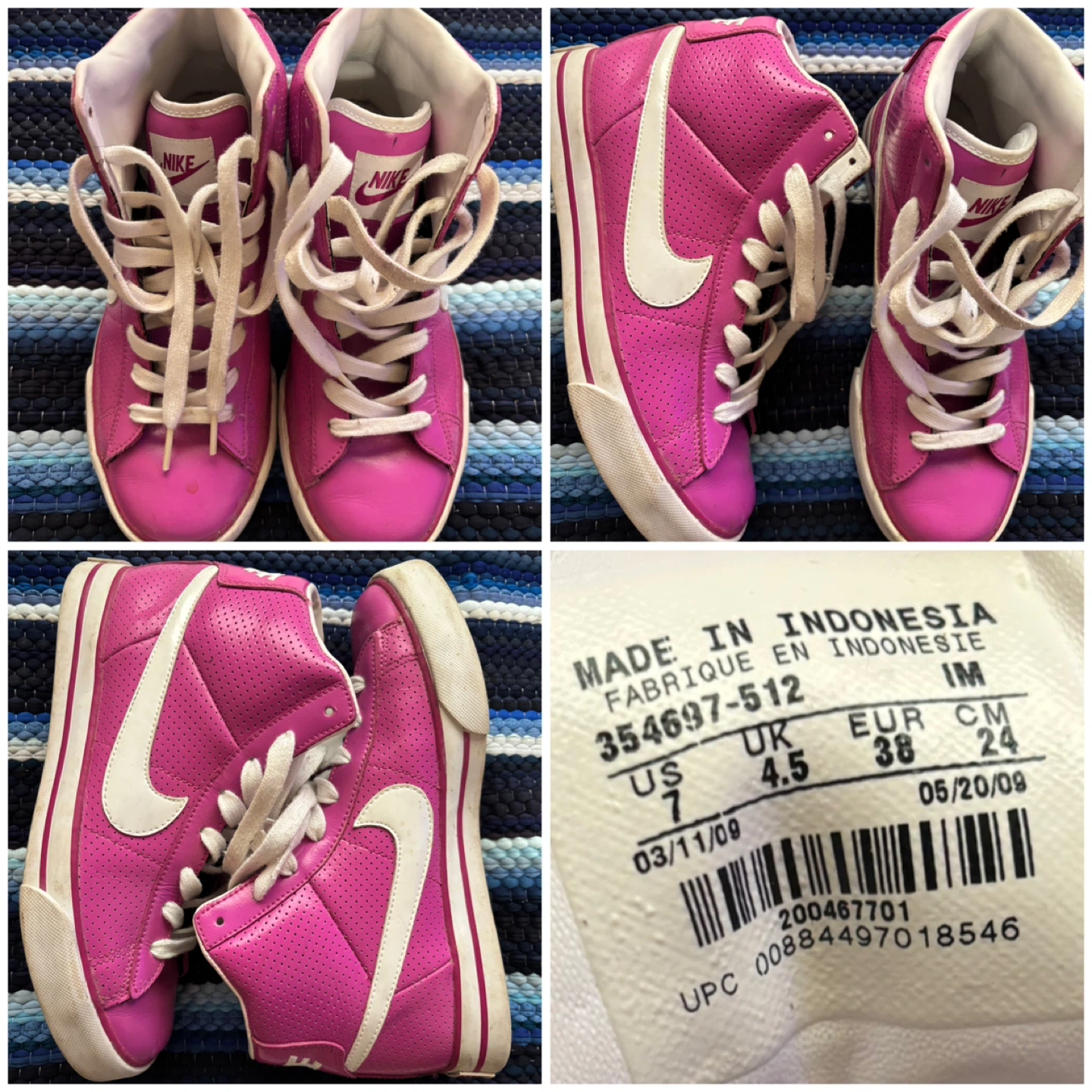 (Women's Shoes) Nike - Pink High Top Sneakers - *Size US 7*