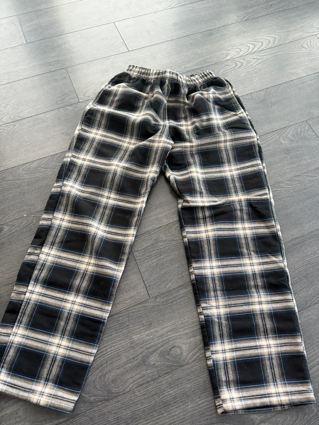 Unisex Tartan Plaid Lounge Pants - Black & Tan
