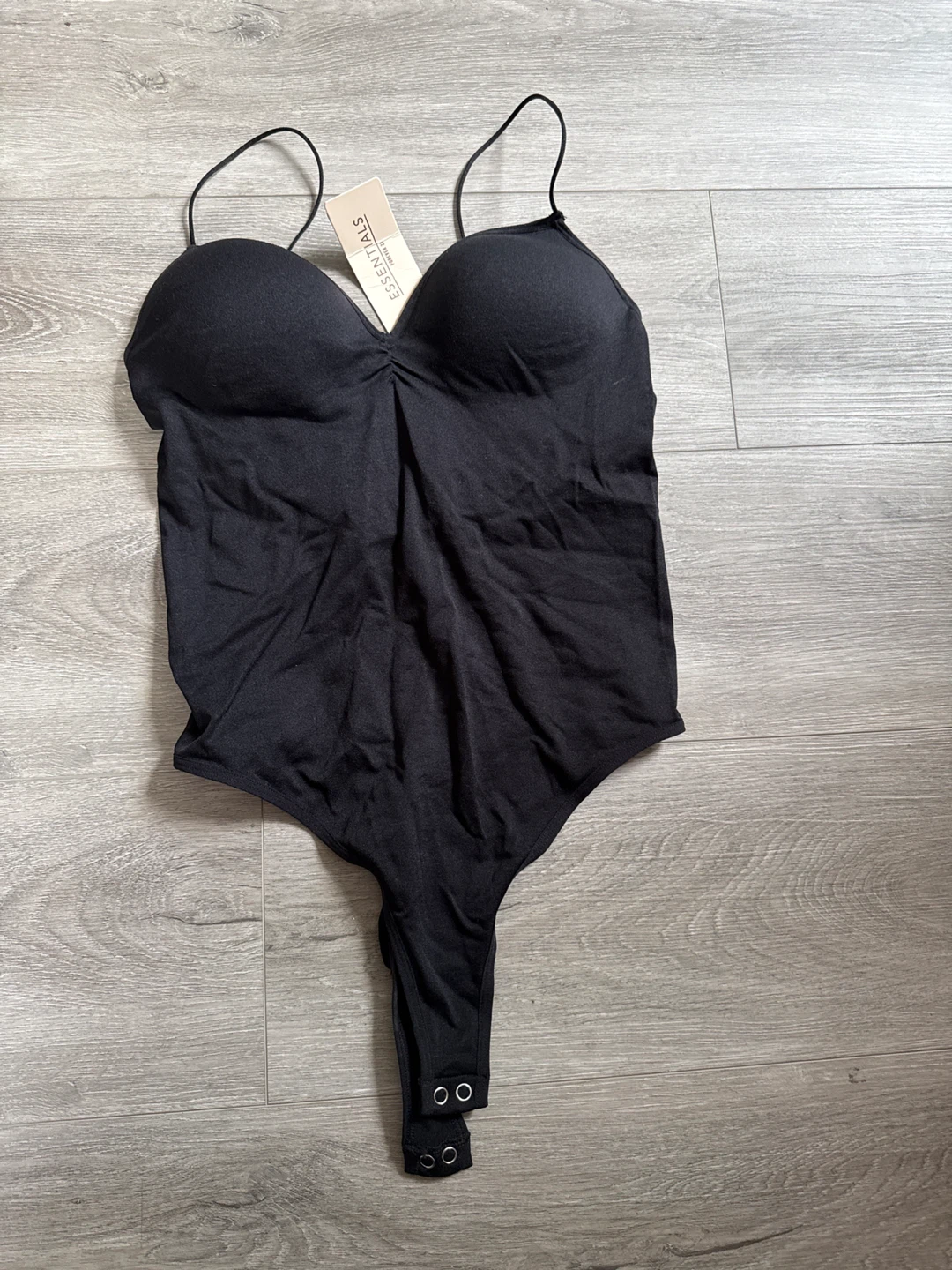 Black Spaghetti Strap Bodysuit