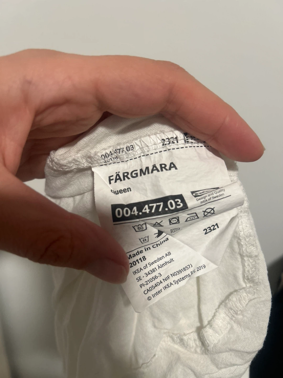 IKEA FÄRGMARA white fitted cotton sheet queen size - photo 2