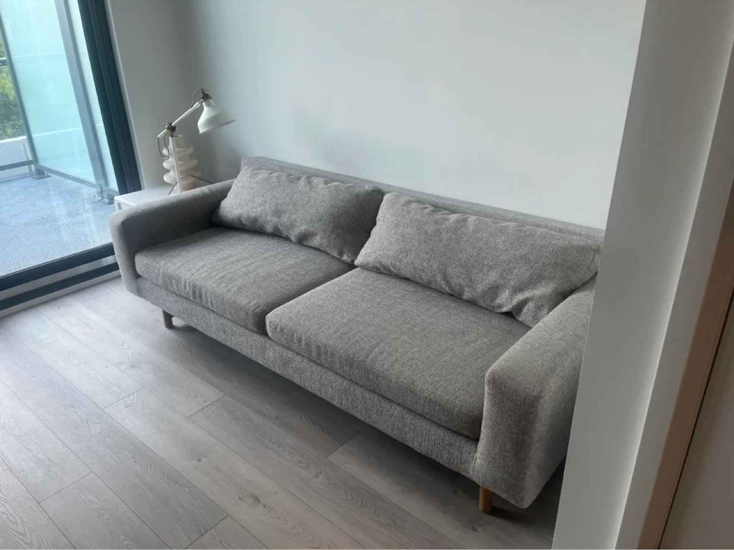 West Elm Eddy Sofa – 3 seater, light grey