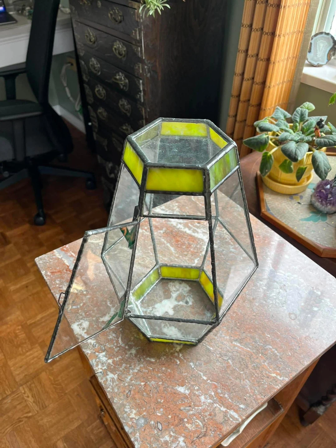 Stained Glass Terrarium with Hinged Door - photo 3