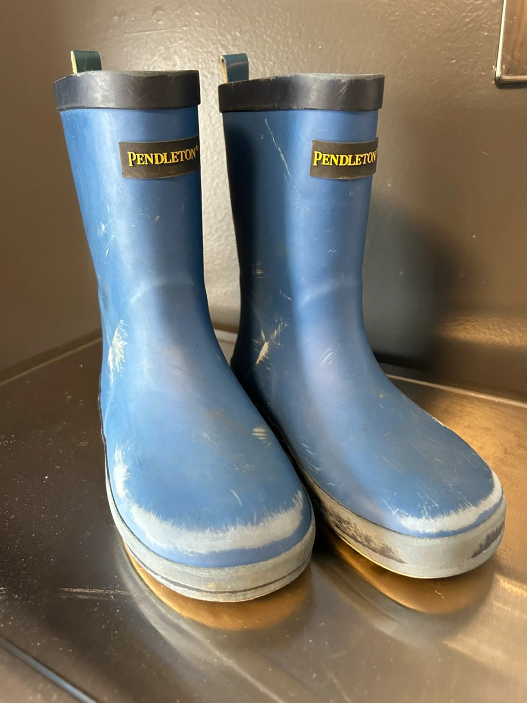 Pendleton Blue Rubber Rain Boots
