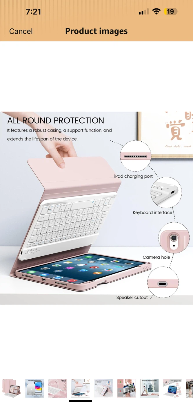 Pink iPad Keyboard Case for iPad 10th/11th Gen - photo 4
