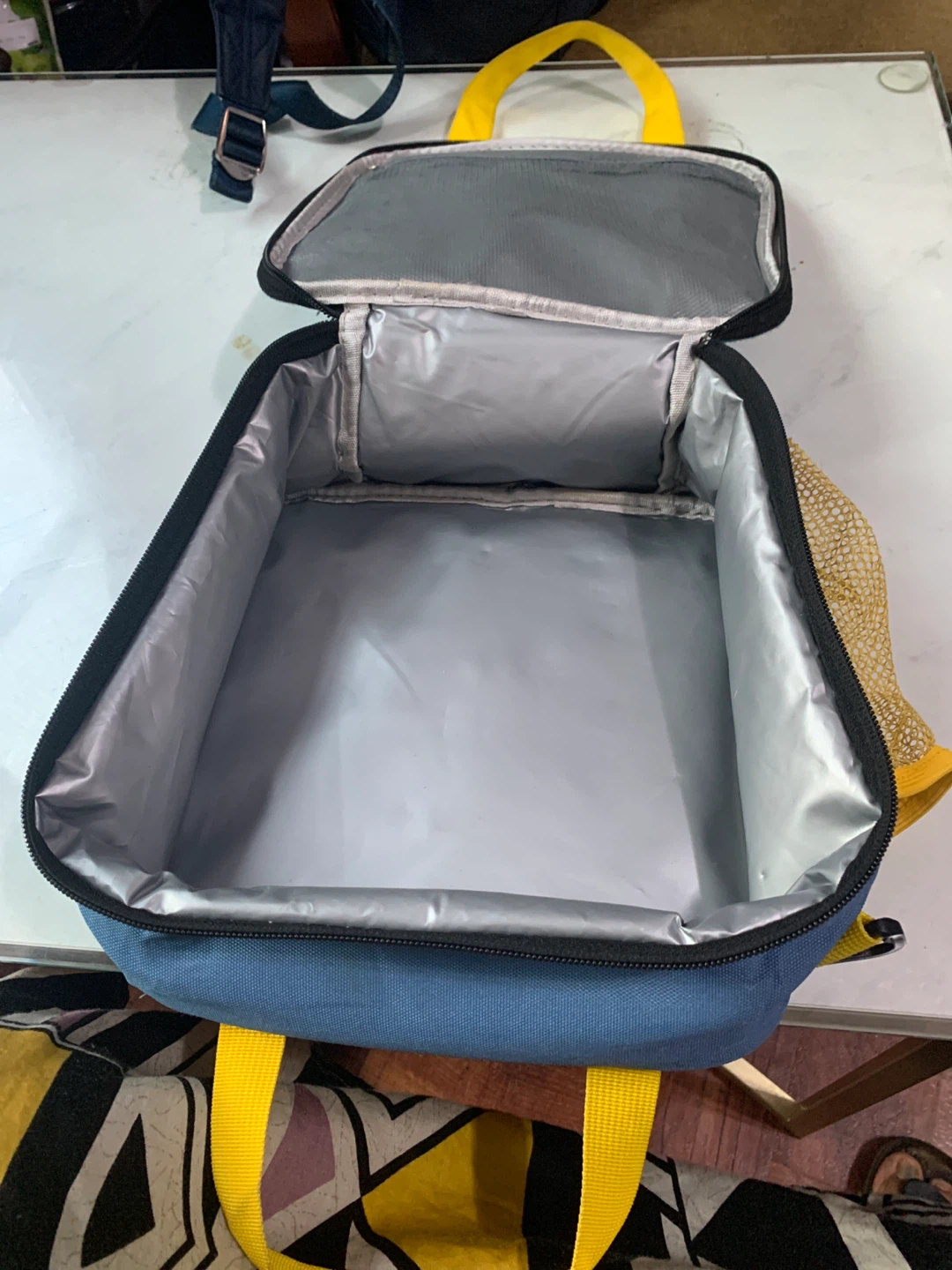 Blue and Yellow Insulated Lunch Bag