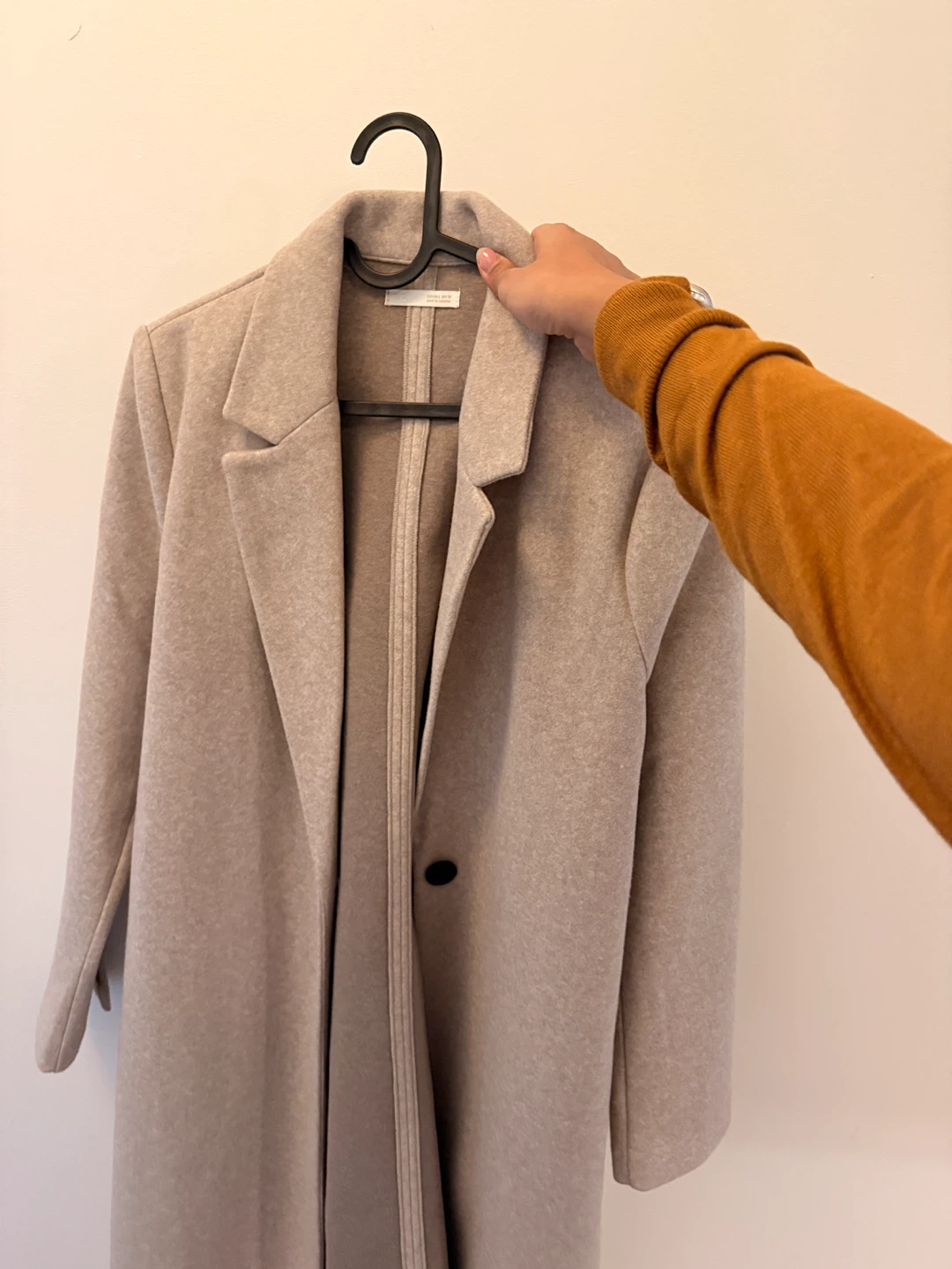 Cream coloured long coat from Zara