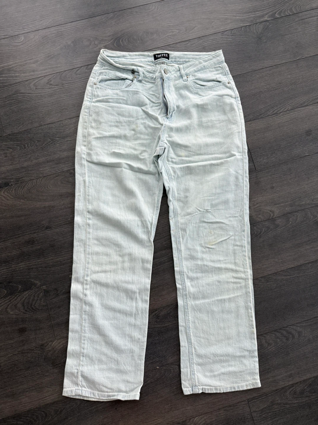 (Unisex) TOFFEE light wash denim jeans (large)