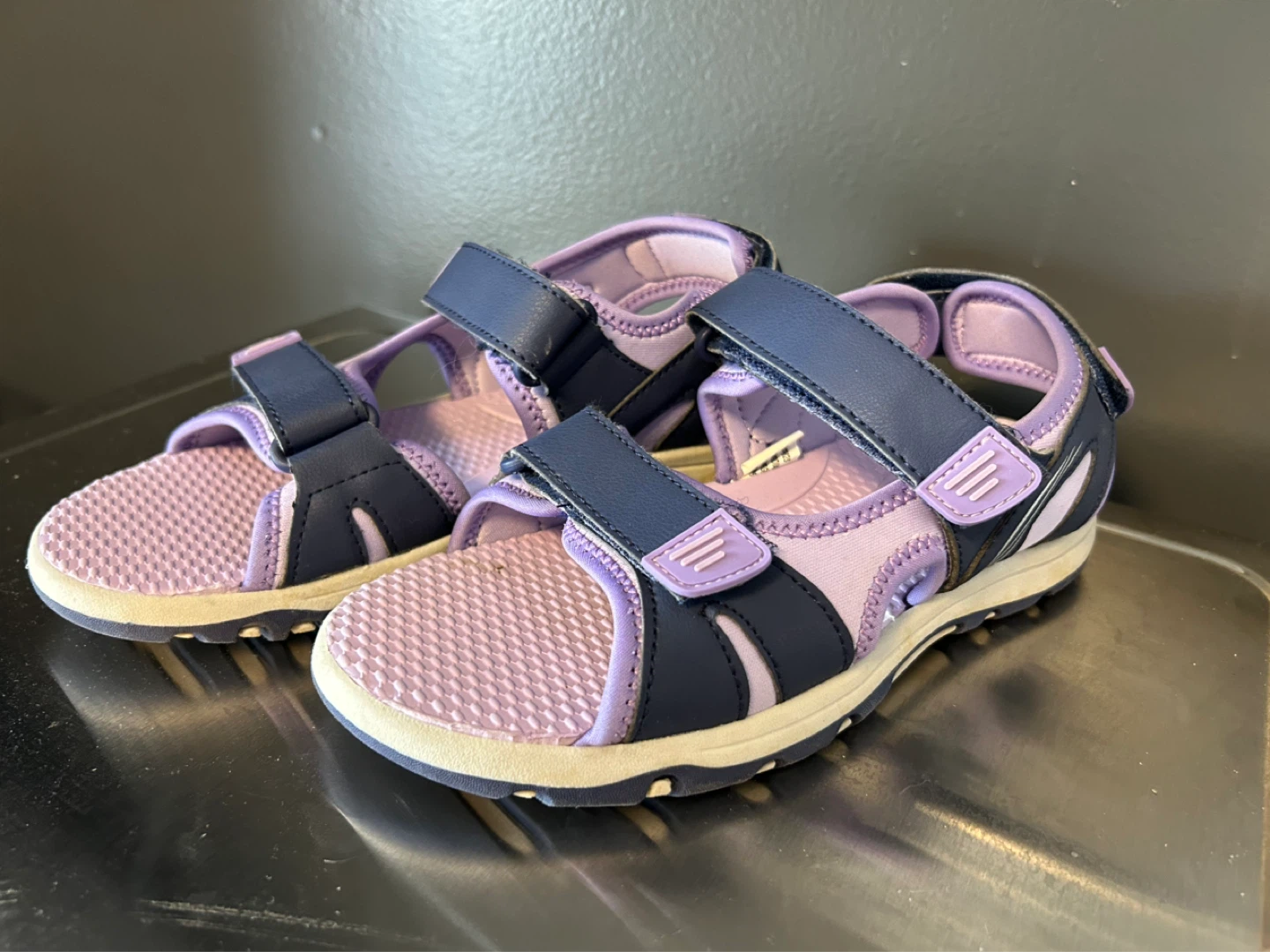George Kids Sandals Size 3 Purple and Navy