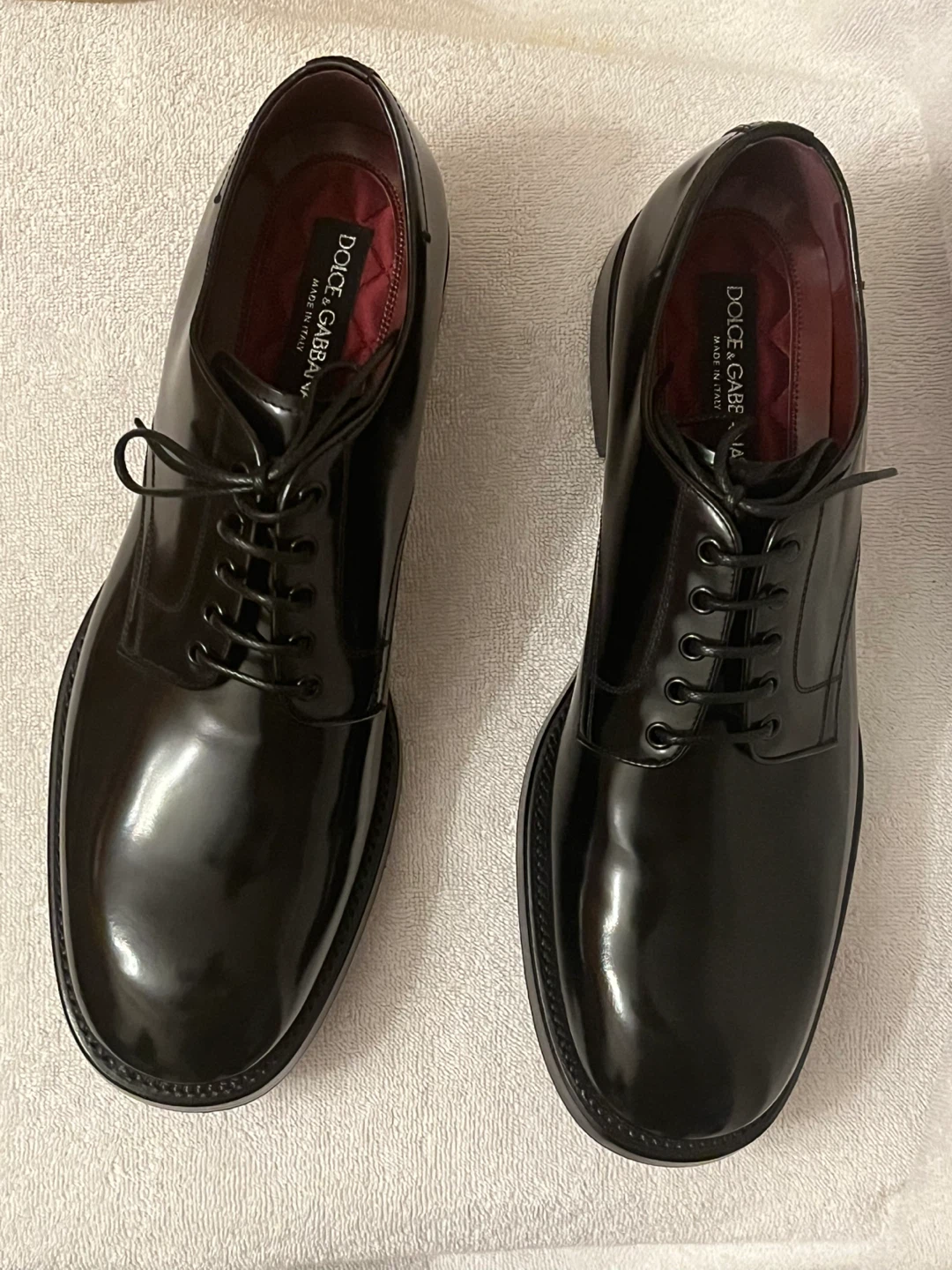 Dolce & Gabbana Black Patent Leather Dress Shoes - Size 9.5