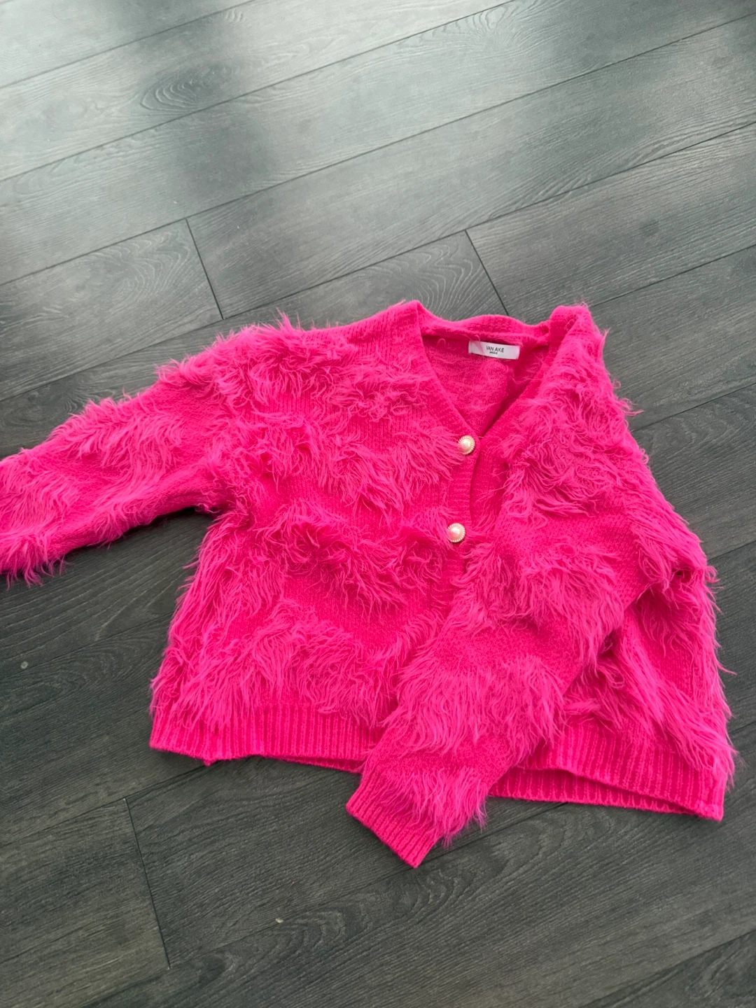 Pink Faux Fur Cardigan