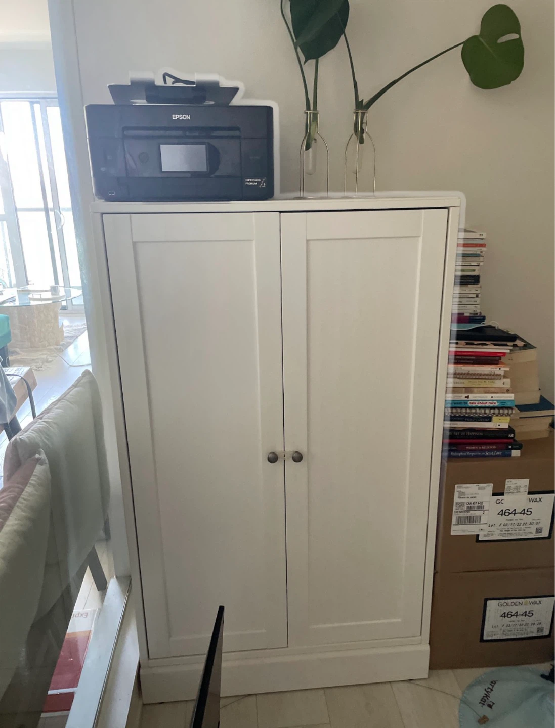 2 IKEA Havsta cabinets with base