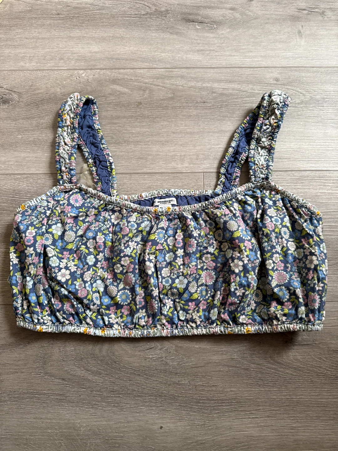 American Eagle Floral Smocked Crop Top