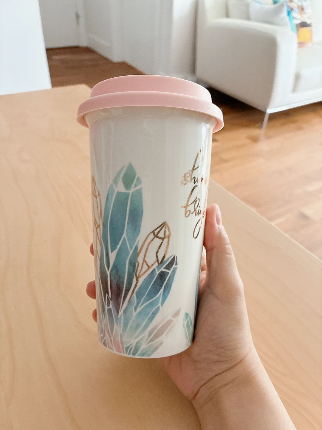 Ceramic Travel Mug with Pink Lid - photo 2