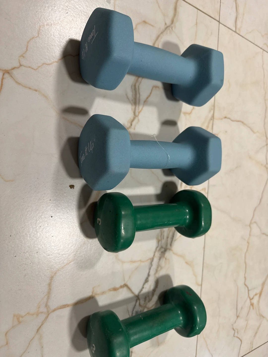 Tone It Up 5 lb Dumbbells (2) and 3 lb Dumbbells (2)
