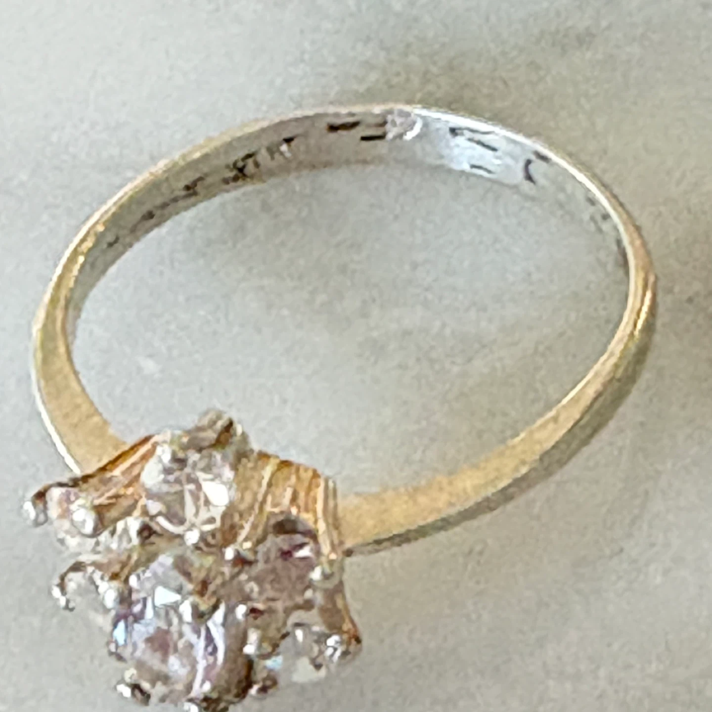 Sterling Silver Cocktail Ring with Clear and Pink Stones - photo 2