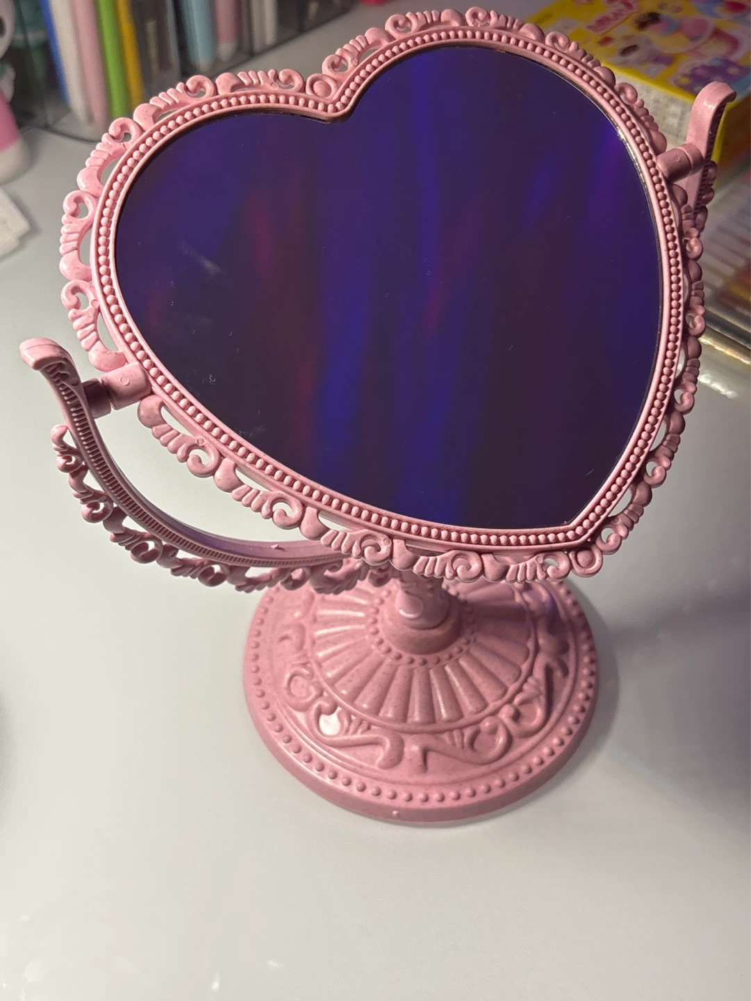 Pink Heart-Shaped Mirror