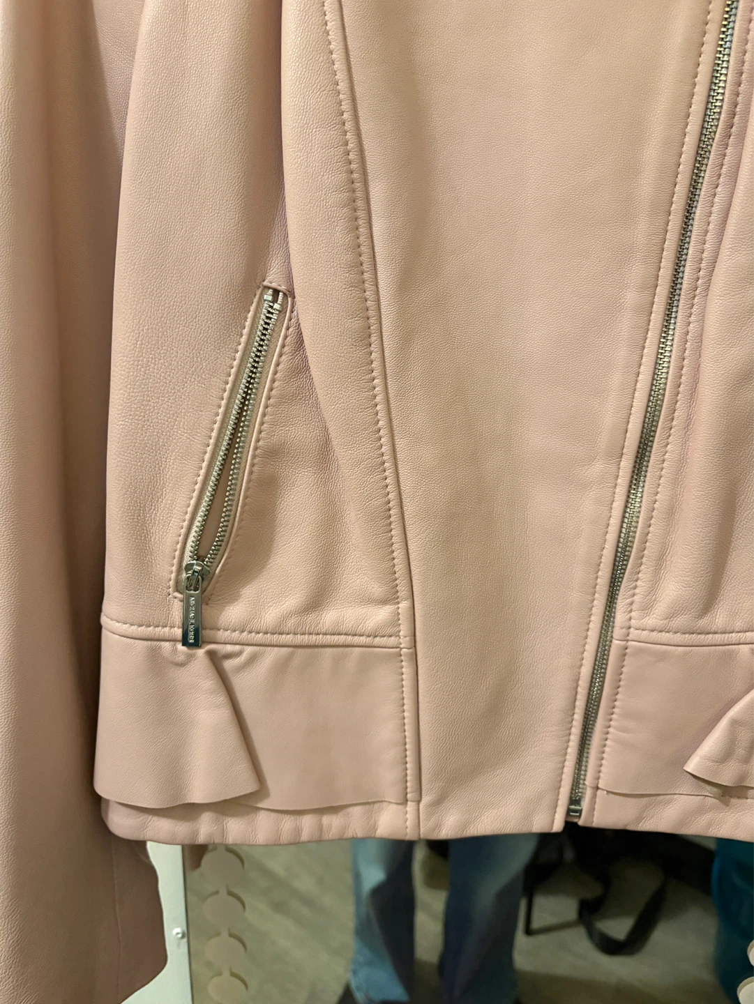 MICHAEL Michael Kors Pink Leather Moto Jacket - photo 3