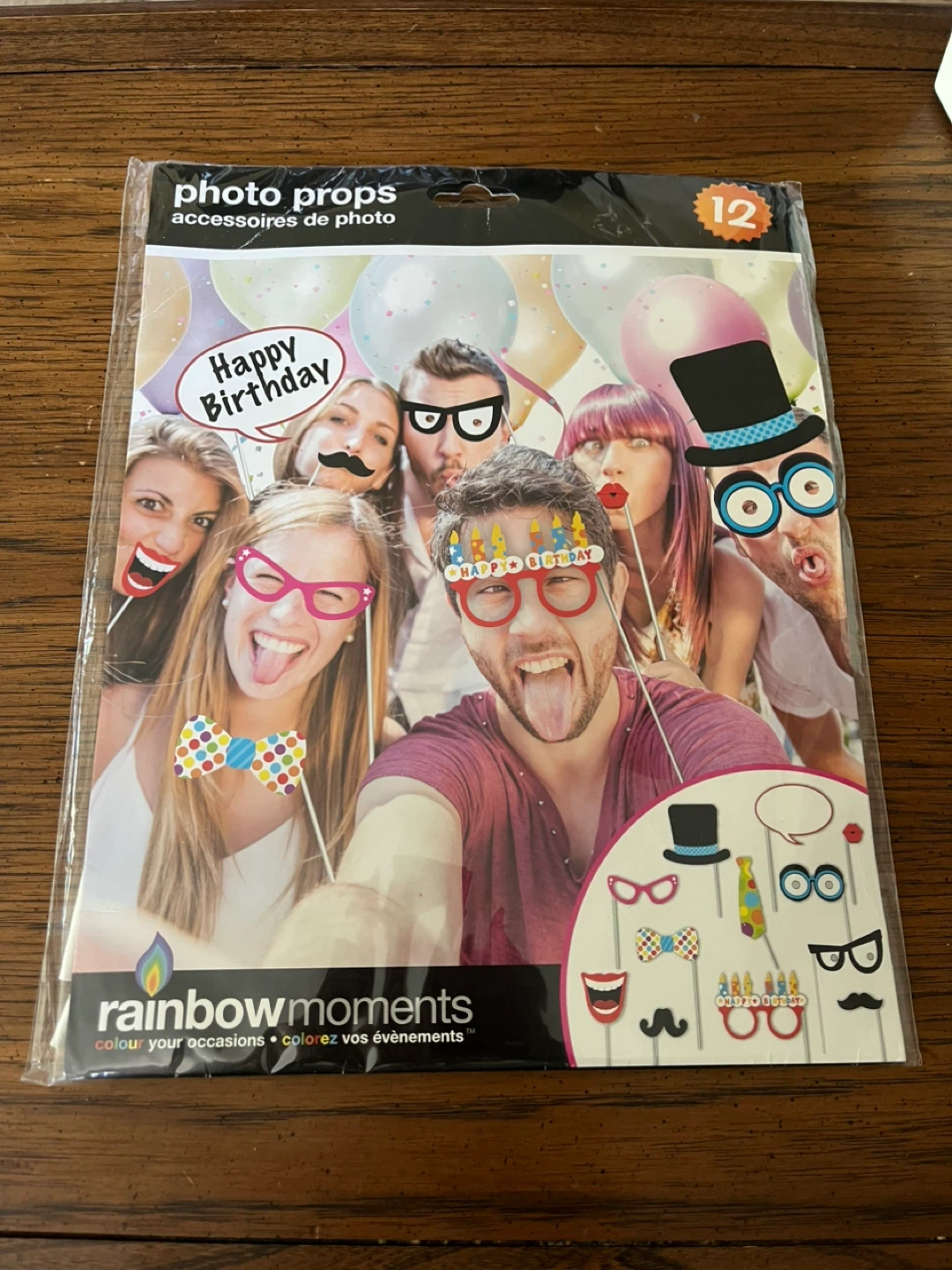 Rainbow Moments Photo Booth Props - 12 Count